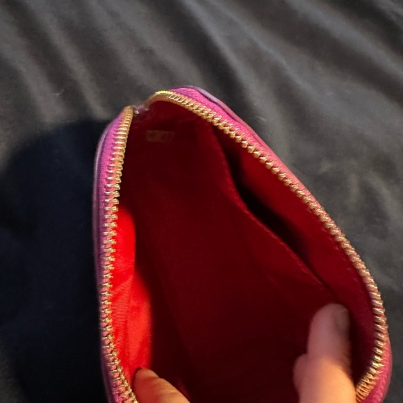 NWOT Tory Burch authentic small cosmetic bag color maroon - Picture 8 of 12